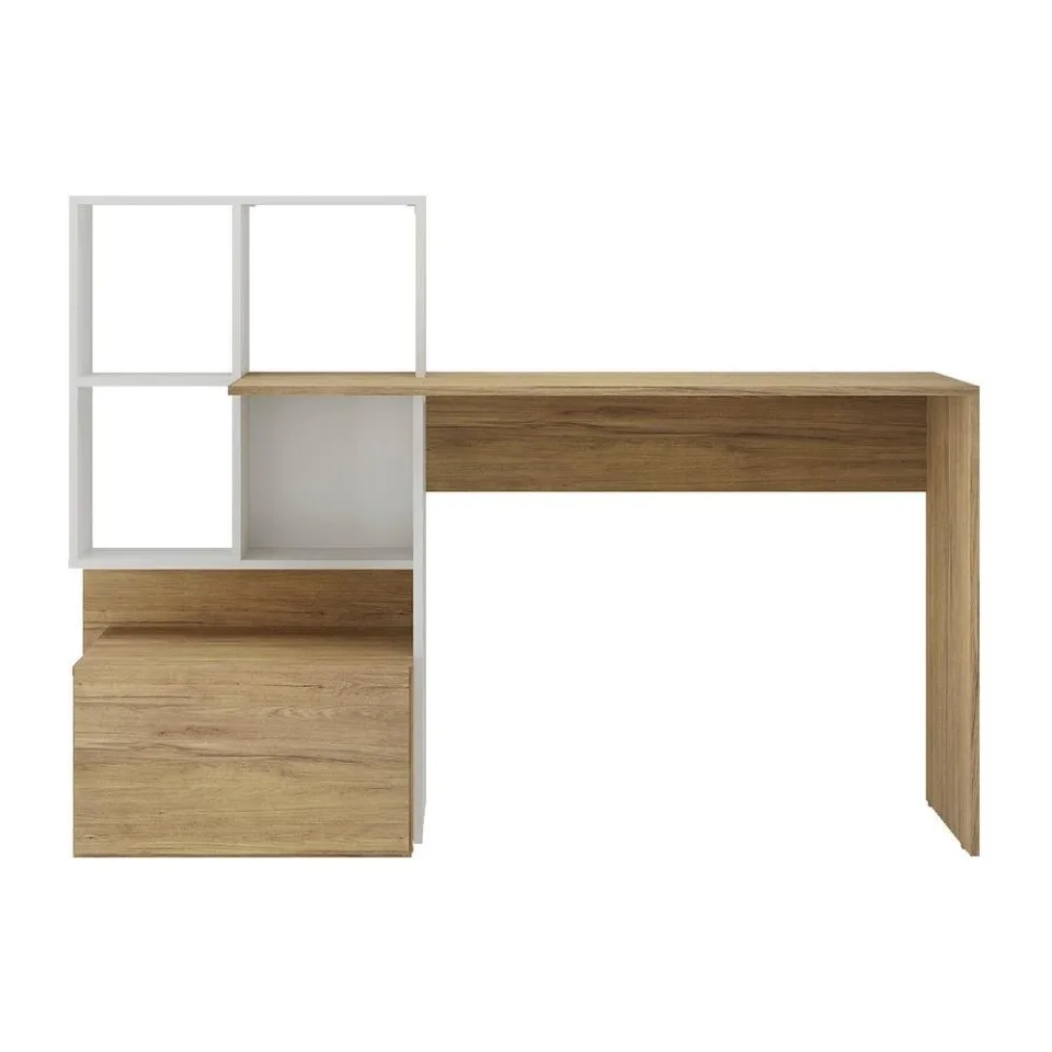 Escrivaninha Mesa para Computador Multimoveis Atlantis FG6003 Branca/Rustic