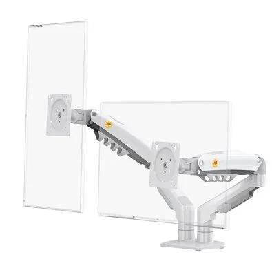 Suporte de Mesa Articulado para 2 Monitores de 17" a 27" North Bayou, Ajustes com Pistão a Gás, Branco - F160-XE NB