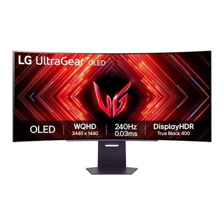 Monitor Gamer LG UltraGear OLED Curvo – Tela OLED 45”, QHD, HDR400 Trueblack, 240Hz, 0,03ms (GtG), NVIDIA G-SYNC - 45GS95QE-B