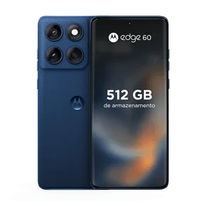 Smartphone Motorola Edge 60 5G 512 GB 12 GB RAM+12 GB Ram Boost, Tela Quad-Curve moto AI 50MP Sony Camera Ultrarresistência Militar IP68 + IP69 - Azul Marinho