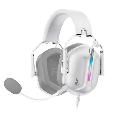 Headset Gamer Rise Mode G1 Special Edition White, Driver 50mm, Led Rainbow, USB e P3 3.5mm, Branco - RM-HS-G1SE-W