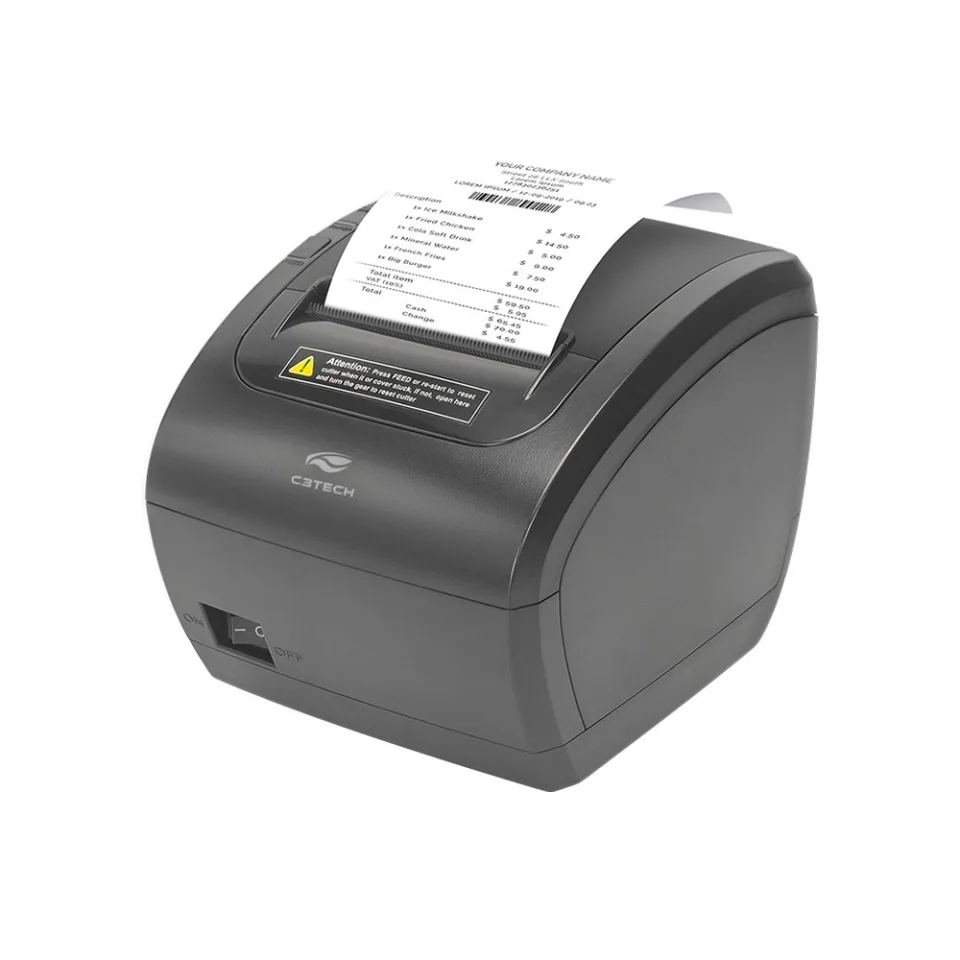Impressora Térmica C3TECH IT-100 Para Recibos - Com Guilhotina, Preto, Bivolt
