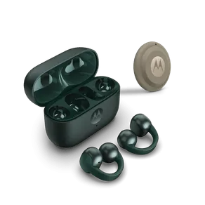 Kit Fone de ouvido Sem Fio Moto Buds Loop + Moto Tag 2 Sound by Bose, Bluetooth, Uso confortável com clipe, Open-ear, OWS - Verde