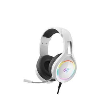 Headset Gamer Havit HV-H2232D, Drivers 50mm, RGB, P2 3.5mm e USB, Controle de Volume, Branco - HV-H2232D White