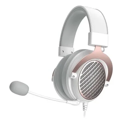 Headset Gamer Redragon Luna, Microfone Omnidirecional Removível, USB e cabo Y, Branco - H540W