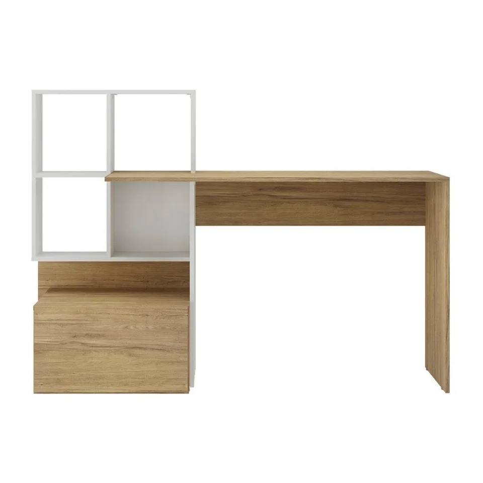 Escrivaninha Mesa para Computador Atlantis Multimoveis Branca/Rustic