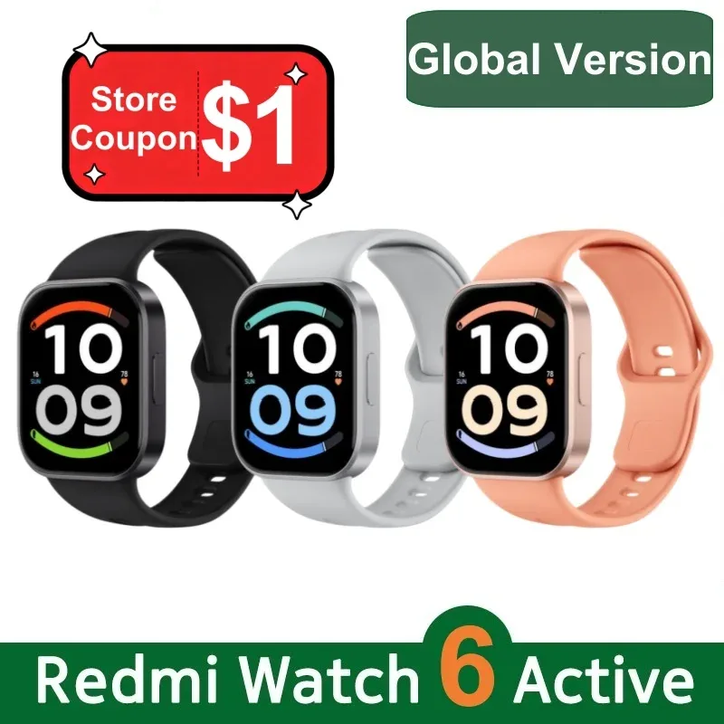 Xiaomi Redmi Watch 6 Active Smartwatch Versão Global Tela de 1.85'' Até 18 Dias de Duração da Bateria 140+ Modos de Treino IP68