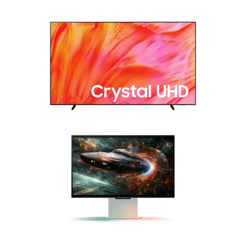 Samsung Smart TV 98" Crystal UHD 4K + Monitor Odyssey 3D 27" Combo