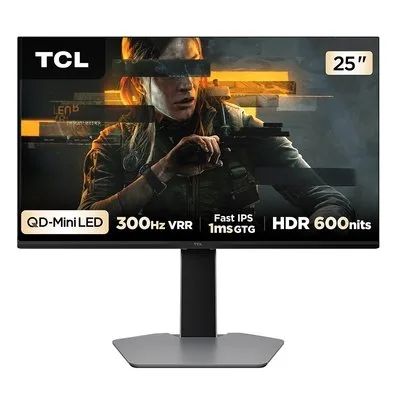 Monitor Gamer TCL Mini LED 25", 300Hz, 1ms, HDR 600, Altura Ajustável - 25G64