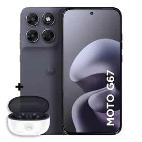 Kit Smartphone Motorola Moto g67 5G 256GB + Moto Buds 2 4GB RAM + 8GB RAM Boost, camera 50MP Sony Lytia 600, tela 1.5K extreme Amoled 120hz, ultrarresistente - Chumbo