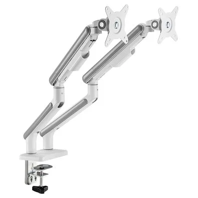 Suporte de Mesa Articulado para 2 Monitores de 17" a 32" Elements Aice Duo, com Pistão a Gás, Premium, Branco - 72131