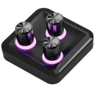 Módulo de Controle Cooler Master para MasterHub, 3 Knobs Rotativos Customizáveis (Mixer de Áudio), com LED RGB - MHKB03AA22