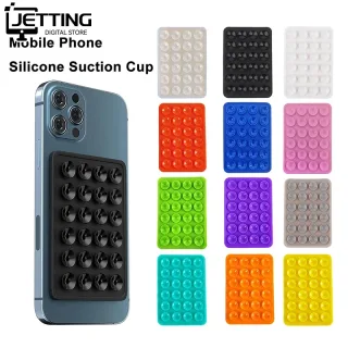 Multifuncional Ventosa Wall Stand Mat, Silicone Sucção Phone Holder, Praça Anti-Slip Single-Sided Leather Case Mount, 1Pc