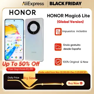 Honor-Magic6 Lite Versão Global 5G NFC Qualcomm Snapdragon 6 Gen 1, Câmera Principal 108MP, Carregamento 35W, 120Hz, X9b