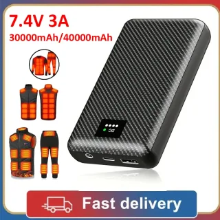 40000mah power bank dc 7.4v carregador portátil bateria externa para aquecimento colete jaqueta cachecol luvas equipamentos de aquecimento elétrico