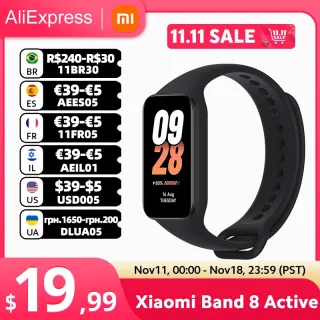 Xiaomi-Smart Band 8, Versão Global, Display LCD de 1,47 ", Bluetooth, 5ATM Impermeável, Monitor de Freqüência Cardíaca, 50 + Modos Esportivos, Novo