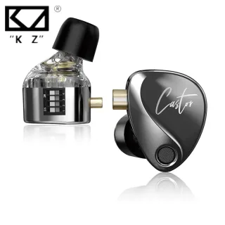 KZ-Castor In Ear Hifi Earphone, Monitor Headphone, cancelamento Earbuds, 2 Dynamic High-End ajustável, equilibrada Armadura Earphones