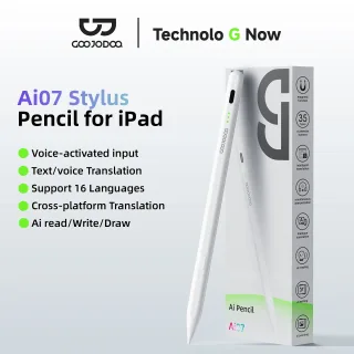 GOOJODOQ Ai07 Caneta Stylus Para Apple Pencil Ai Leitura/Escrita/Desenho Rejeição de Palma sensível à Inclinação USB-C Carga Rápida para ipad 2018-2025