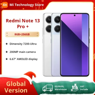 Xiaomi-Smartphone Redmi Note 13 Pro Plus, 5G, NFC, 12GB, 512GB, 200MP, Câmera Tripla OIS, 120Hz, AMOLED, Carregamento 120W, Versão Global