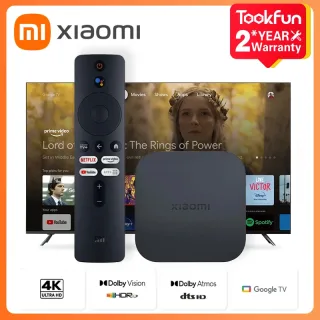 Mi TV Box, S2nd Gen, IPTV, Google TV, Chromecast, Built-in, 4K, Ultra HDR10, Bluetooth, Controle Remoto Infravermelho, DTS 360 °