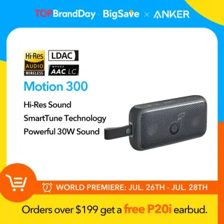 Soundcore motion 300 alto-falante portátil, sem fio, bluetooth, alta resolução, 30w, tecnologia smarttune, som estéreo