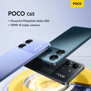 POCO C65 Versão Global, MediaTek Helio G85, 6GB, 128GB, 8GB, 256GB, Tela Ultra Grande de 6,74 ", Câmera Tripla de 50MP, 5000mAh, NFC POCOC65