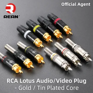 Neutrik's REAN banhado a ouro Phono RCA Connector, Audio Video Lotus Plug, Primavera cauda do cabo, NYS373, original