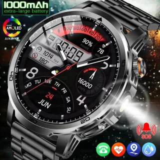 2026 novo T-REX3 relógio inteligente ao ar livre 1.85 polegada amoled 1000mah bateria grande 5atm à prova dwaterproof água chamada de voz esportes masculino pulseira fitness
