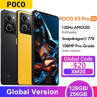 POCO-X5 Pro 5G Versão Global, Snapdragon 778G OctaCore, 120Hz AMOLED DotDisplay, Carregamento 67W, Câmera 108MP, 128GB, 256GB
