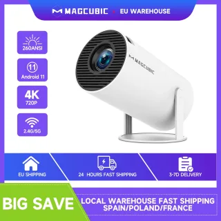 Projetor portátil transpeed, Android 11, sem fio 6, AllwinnerH713, 1280x720P, 4K180 ° flexível, BT5.0, cinema em casa, ao ar livre, 260ANSI