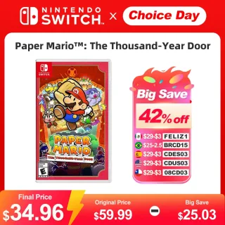 Paper Mario The Thousand Year Door Jogo Nintendo Switch, Cartas de Jogo Físicas 100% Originais, OLED Lite, Promoções, Novo
