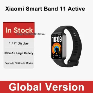 Xiaomi Smart Band 11 Versão Global Ativa com Tela TFT de 1.47'' e 21 Dias de Duração da Bateria, Resistência à Água 5ATM, Pulseira Esportiva Mi