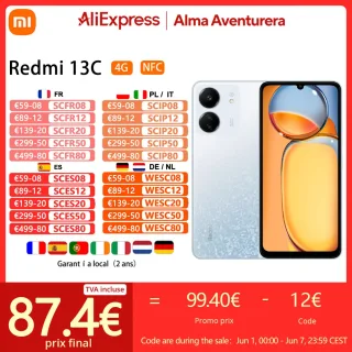 Xiaomi Redmi 13C,Smart Phones,NFC,MediaTek Helio G85,6.74 polegadas Dot Drop Screen,90Hz,50MP Câmera,5000mAh,Versão Global