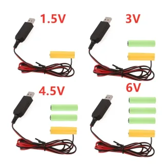 Cabo eliminador de bateria AA Entrada USB 5V2A AA Manequim-Saída de bateria 1,5V/3V/4,5V/6V Cabo adaptador de alimentação