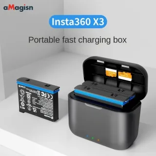 Caixa de carregamento rápido Insta360 X3, bateria original para Insta 360 ONE X 3, acessórios do carregador
