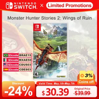 Monster Hunter Stories 2 Wings of Ruin Nintendo Switch Jogos Deals 100% Original Física Game Card RPG Gênero para Switch OLED