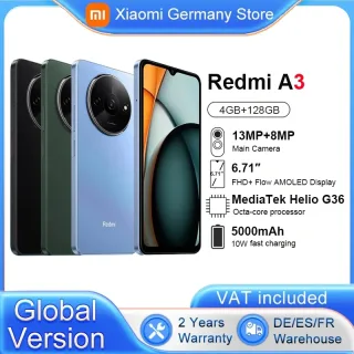 Versão global xiaomi redmi a3 smartphone Mediatek helio g36 tela hd 6.71 Polegada câmera dupla 5000mah bateria 10w carga rápida