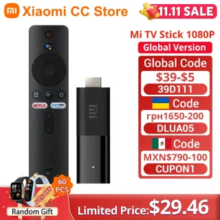 Xiaomi mi tv vara versão global 1080p android tv 9.0 hdr 1gb ram 8gb rom portátil mini tv dongle wifi google assistente