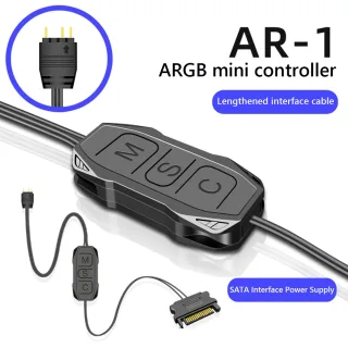 ["COOLMOON AR-1 RGB Controller Cable 5V 3 Pin to SATA AURA ARGB Mini Control HUB Supply RGB SYNC Controller adapter"]