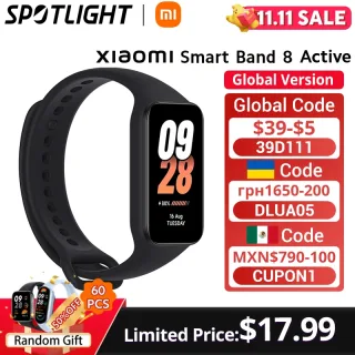 Xiaomi-Smart Band 8 active, Smartband Ativo, Monitor de Oxigênio no Sangue, Tela 1,47 ", Bateria de 14 Dias, Versão Global, Estreia Mundial