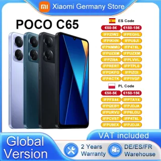 POCO-MediaTek Helio G85 Carregamento Rápido NFC Octa-Core, Versão Global, C65, 8GB, 256GB, 5000mAh, 6,74 ", Ecrã HD + 90Hz, Câmara de 50MP