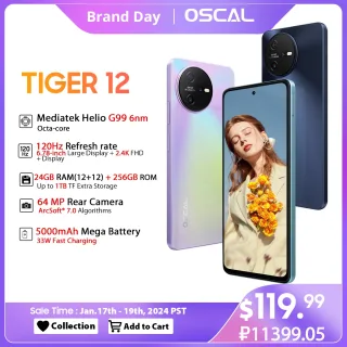OSCAL-TIGER 12 Smartphone, Android 13, Helio G99, 6,78 ", 120Hz, 2.4K Display, Celular, 24GB, 256GB, 64MP, Celular, Estreia Mundial