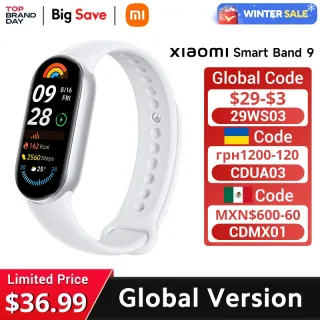 [Estreia mundial] Versão global Xiaomi Smart Band 9 Mais de 150 modos esportivos Monitoramento do sono Tela AMOLED de 1,62" Vida útil da bateria de 21 dias