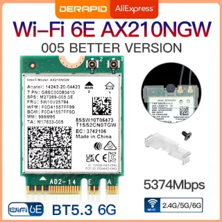 Banda dupla intel ax210 ax210ngw sem fio 2.4gbps 802.11ax wi-fi sem fio 6 ax200 para intel 8265ngw/9260ac m.2 ngff wlan wi-fi cartão