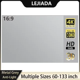 Lejiada tela do projetor metal cinza anti-luz 60-133 Polegada 16:9 dobrável portátil tela reflexiva festa em casa interior ao ar livre