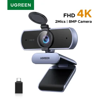 Webcam 4K FHD 1080P 8MP para PC, foco automático PDAF, microfones duplos com cancelamento de ruído AI, câmera Web cam funciona para zoom/equipos/Google Meet
