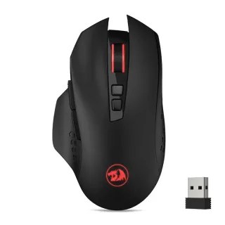 Mouse para jogos sem fio Redragon M656 Gainer, mouse para jogadores sem fio de 4000 DPI 2,4 Ghz com 5 níveis de DPI, 7 botões macro, retroiluminação de LED vermelho