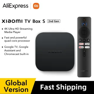 Versão global Xiaomi Mi TV Box S 2a geração 4K Ultra HD BT5.2 2GB 8GB Google TV Google Assistant Smart TV Box