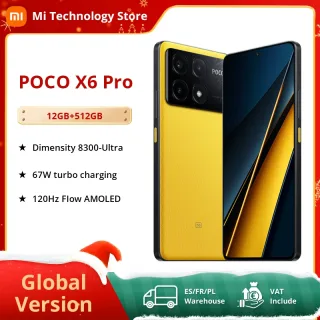 POCO-X6 Câmera Tripla de Carregamento Turbo Pro com AMOLED, Versão Global, 5G, Dimensão MTK, 8300-Ultra, 67W, 64MP, OIS, 120Hz, 5100mAh