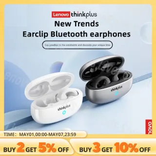 Lenovo-XT83II Auscultadores Sem Fio, Fones De Ouvido Bluetooth 5.3, Earclip Design, Controle De Toque, Chamada HD, Microfones De Ouvido, Headset Esportivo